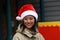 Staff of Universal Studios japan put on a Christmas Cap when approaching yuletide celebration.