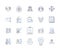 Staff workflow outline icons collection. Staff, Workflow, Planning, Management, Organization, Coordination