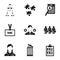 Staffing agency icons set, simple style