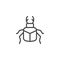 Stag beetle line icon