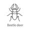 Stag beetle linear icon