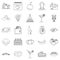 Stag party icons set, outline style