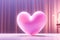 On stage of Adoration: 3D Pink Heart Hovers, Radiating Affection and Warmth