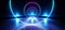 Stage Circle Futuristic Blue Purple Neon Glow Sci Fi  VIbrant Dark Showcase Podium Virtual Reality Empty Reflection Grunge