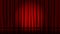 Stage curtains light by searchlight. Realistic theater red dramatic curtains, spotlight on stage theatrical classic