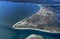 Stage Harbor Lighthouse in Chatham, Cape Cod Aerial