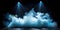 Stage Lights And Smoke An Illuminated Stage With Scenic Lights And Smoke Featuring A Blue Spotlight