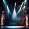 Stage lights on a stage - ai generated image