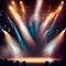 Stage lights on a stage - ai generated image