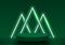 Stage podium decorated with neon lighting triangle shape. Abstract Christmas mock-up scene. Green 3d circle pedestal base.