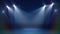 Stage with spot lighting, empty scene for show, award Ceremony or advertising on the dark blue Background. Looped motion