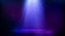 Stage spot lighting. magic light and particles. Blue and purple background. Vector illustration