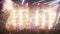 Stage spotlight laser show, confetti, smoke, fire