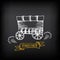 Stagecoach, covered wagon. Sketch vector design.