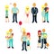 Stages of family life concept poster. Vector cartoon people characters in flat style design. First date, wedding