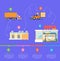 Stages of goods shipping infographics