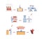 Stages meat processing infographics a vector illustration isolated on a white.