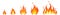 Stages of pixel fire ignition. Small red bonfire turning into fiery hell consequences of explosion blazing.