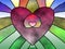 Stain glass heart in heart