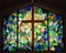 Stain Glass window with cross