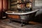 stained antique clawfoot bathtub with rustic vibe