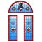 Stained glass arched door set