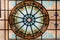 Stained glass ceiling,colorful glass window Concentric circle pattern