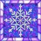 Stained glass illustration of abstract snowflake