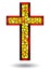 Stained glass illustration with Christian cross ,isolated n a white background