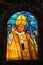 Stained glass with the image of Pope John Paul II