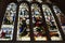 Stained glass in interior of Bath Abbey