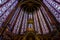 Stained Glass Interior in The Sainte-Chapelle in Paris, France