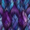 Stained glass leaves in purple and blue shades with multilayered texture (tiled)