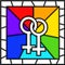 Stained glass: lesbian symbol LGBT