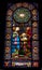Stained Glass Mary Elizabeth Monastery Montserrat Catalonia Spain