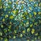 Stained glass mosaic pattern green vines leaves