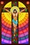 Stained Glass Painting of Crucifixion