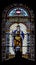 Stained glass portrait of St. Leopold in St. Stephen`s Basilica in Budapest