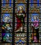 Stained Glass - Saint Anna, Jesus and the Sacret Heart and the A