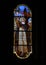 Stained glass of Saint Caterina de Siena, Church of Saint Martin, Portofino, Italy