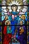 Stained glass window of Christ and his disciples