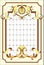 Stained-glass window decoration panel in a rectangular frame. Baroque style