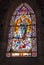 Stained glass window inside Church of Our Lady of Nahuel Huapi