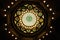 A stained glass window over the atrium of the Massachusetts State Capitol