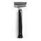 Stainless barbershop razor with black handle