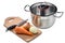 Stainless cooking pot with vegetables