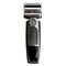 Stainless electric razor with black handle