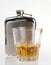 Stainless flask and whiskey tumbler