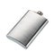 Stainless hip flask isolated on white background, top view