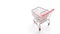 Stainless steel cart. Food shopping basket for retail market. Empty trolley cart for supermarket isolated on white background.